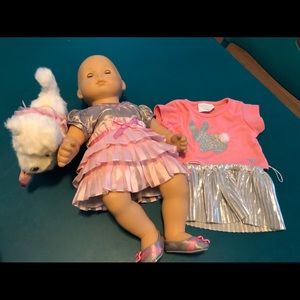 American baby doll &  dog with clothes set